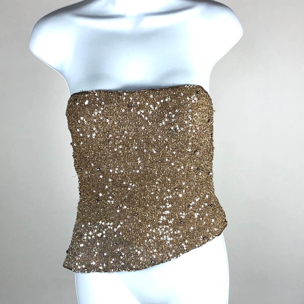 Fleur de Lis Strapless Sequin Top